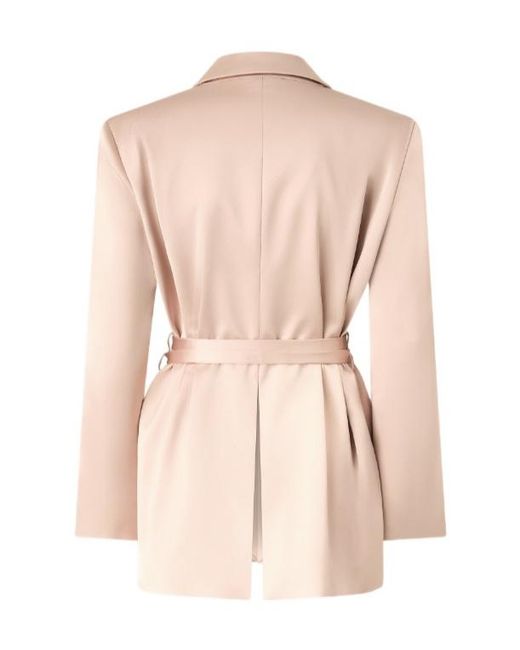 Pinko Pink Long Sleeve Tie-Belt Jacket