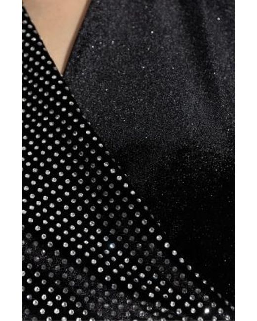 Balmain Black Embellished Open-Back Top