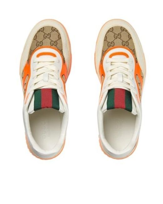 Gucci Orange Gg Supreme Sneakers for men