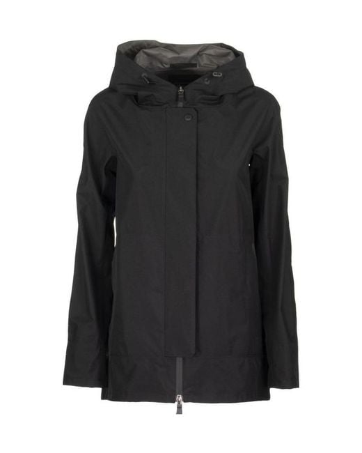 Herno Black Gore Tex Layered Hooded Jacket