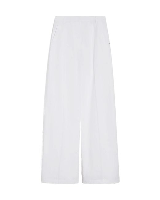 Sportmax White High Waist Wide Leg Pants