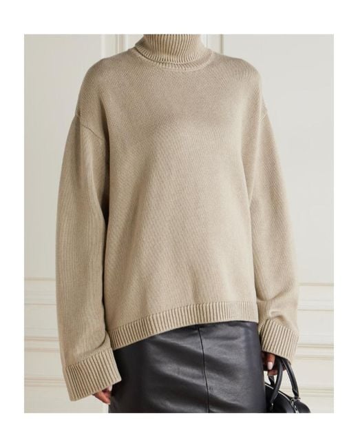 Frankie Shop Natural Rhea Turtleneck Sweater