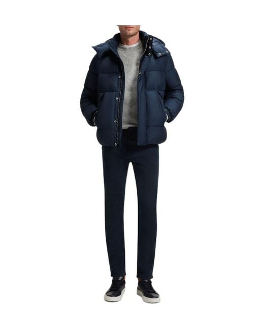 Boss Blue Solid Color Casual Pants for men