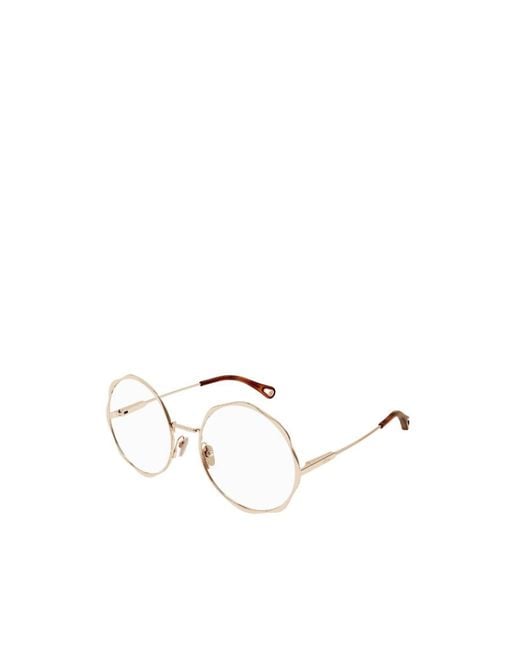 Chloé White Chloé Eyewear Round Frame Glasses