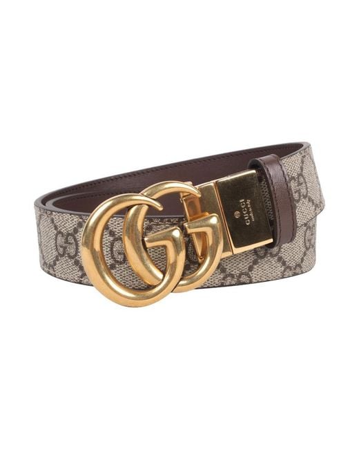 Gucci Brown Jacquard Reversible Buckle Belt