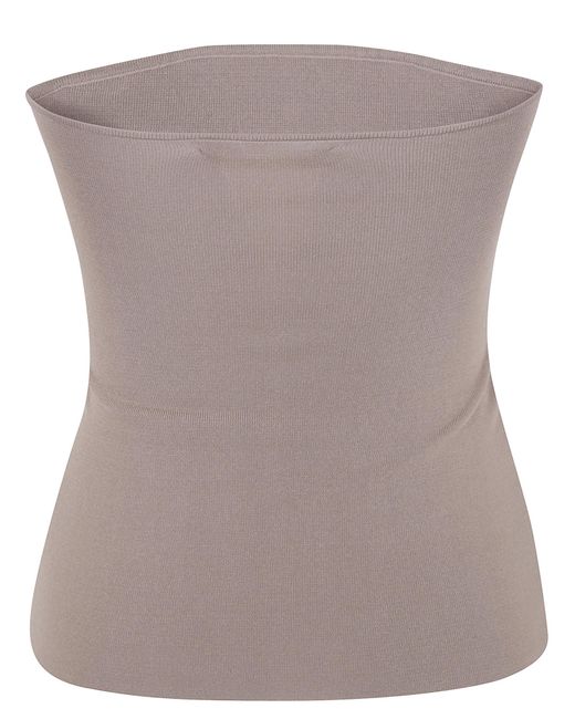 Entire studios Brown Ribbed-Knit Strapless Top