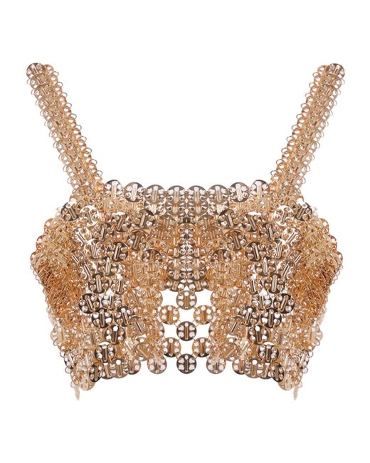 Rabanne Brown Chain-Link Crop Top