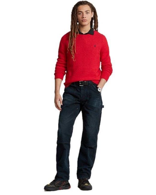 Polo Ralph Lauren Logo Embroidered Crewneck Jumper for men