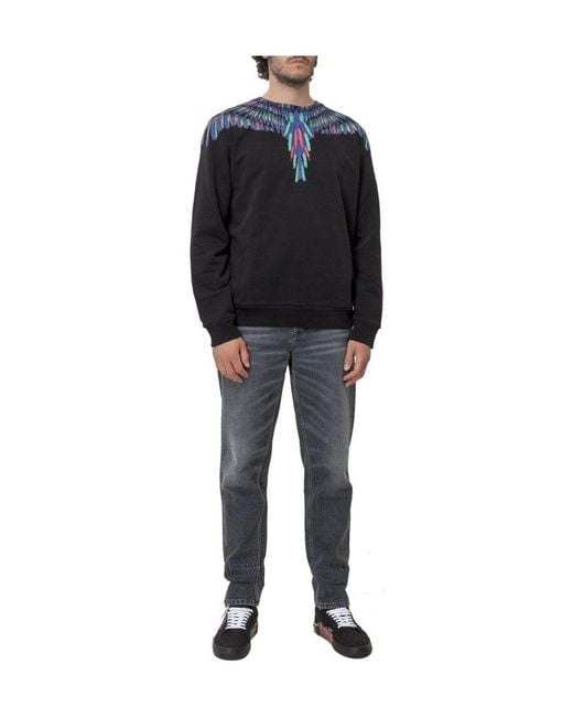 Marcelo Burlon Blue Wings Print Sweatshirt for men