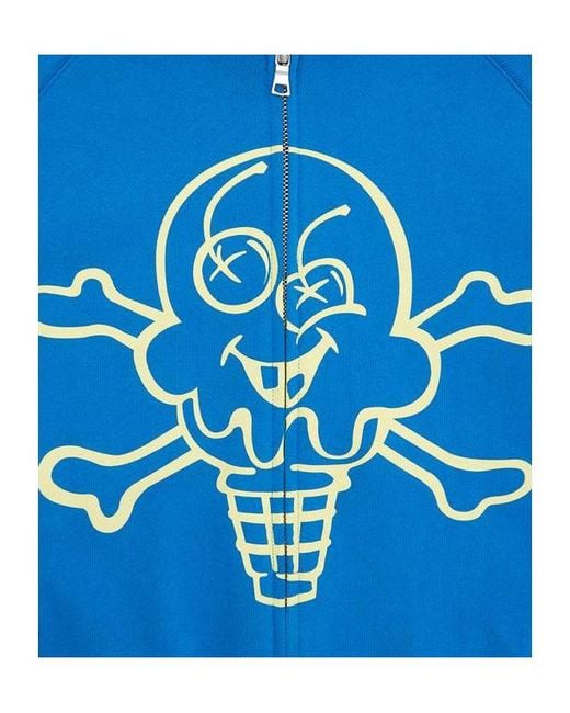 ICECREAM Blue Zippered Hoodie for men