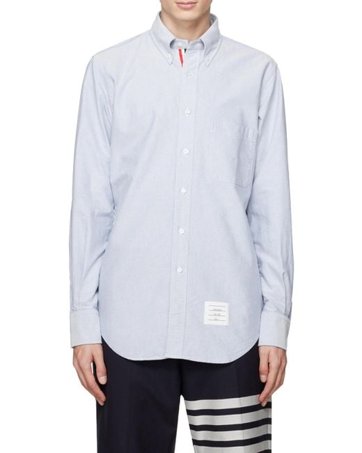 Thom Browne Blue Oxford Shirt for men