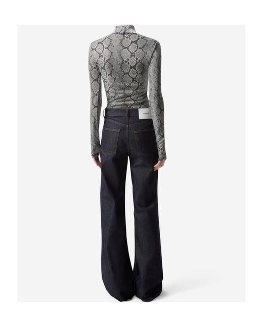 Coperni Gray Tight High Neck Top