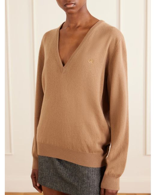 Blazé Milano Natural Highland Embroidered Wool And Cashmere-Blend Sweater