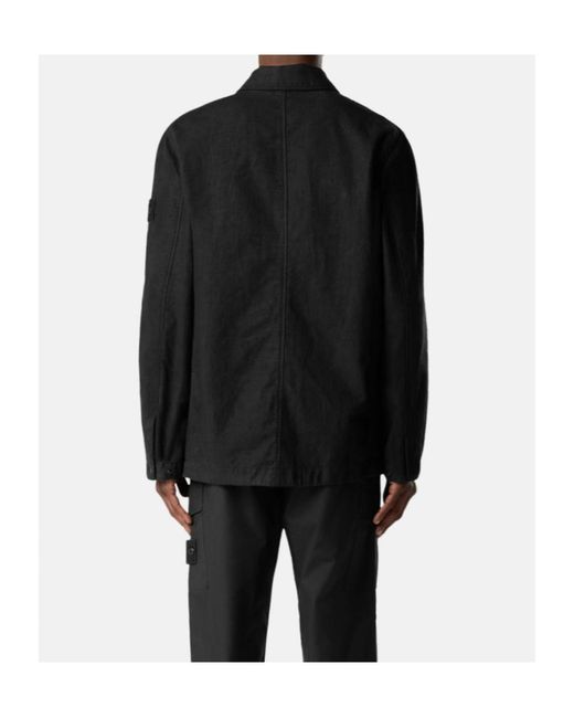 Stone Island Black Coach Jacket With Anti-Drop for men