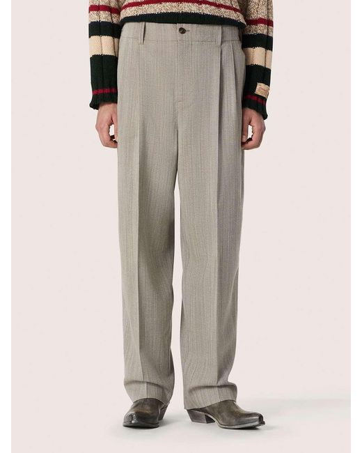 Golden Goose Deluxe Brand Gray Pleated Trousers for men