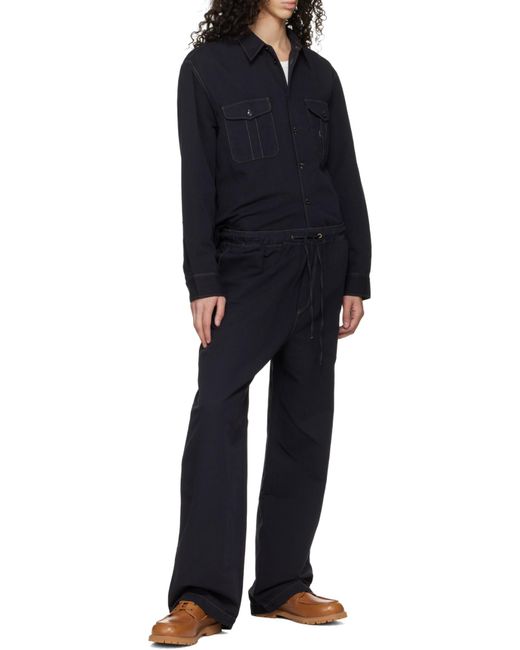 Studio Nicholson Black Drawstring Casual Pants