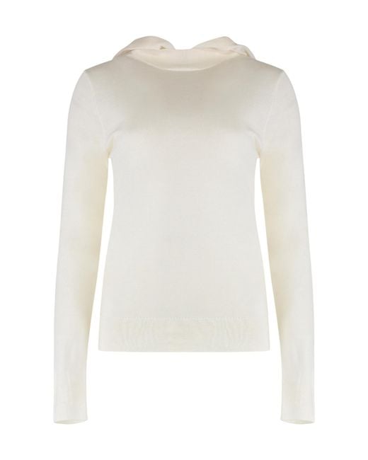 P.A.R.O.S.H. White Linfa Knitted Hoodie