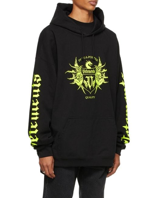 Vetements Blue Logo-Print Cotton-Blend Hoodie for men