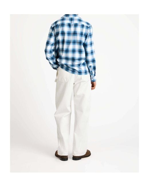 J.W. Anderson Blue Shaded Checkered Shirt for men