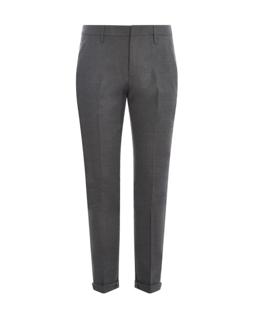 Dondup Gray Belt-Lined Casual Pants for men