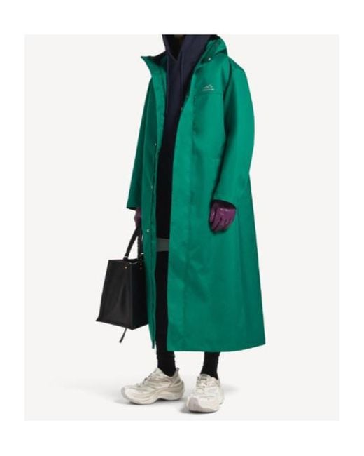 Balenciaga Green Techwear Long Windbreaker for men