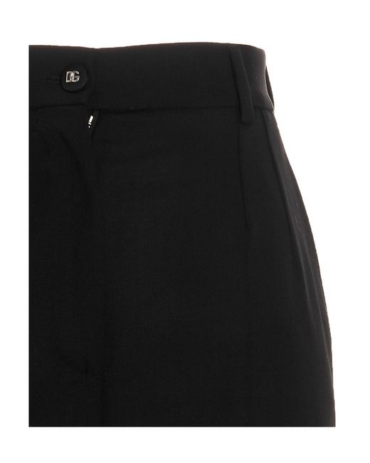 Dolce & Gabbana Black High-Waisted Cropped Trousers