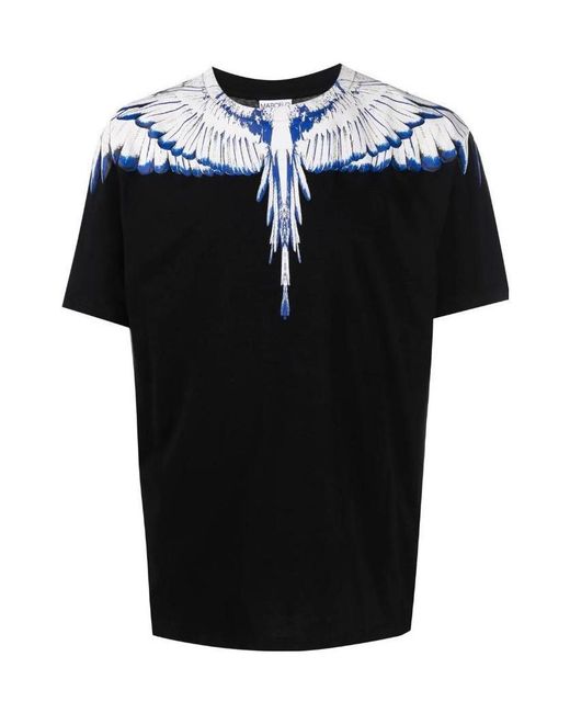 Marcelo Burlon Black County Of Milan Wings Printed Crewneck T-Shirt for men