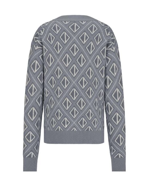 Dior Gray Long-Sleeved Knitted Pullover for men