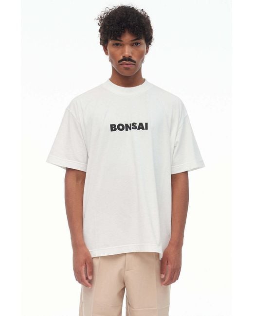 Bonsai White Logo-Printed Crewneck T-Shirt for men