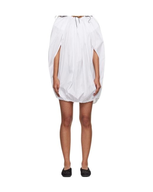 Comme des Garçons White Pleated Dress