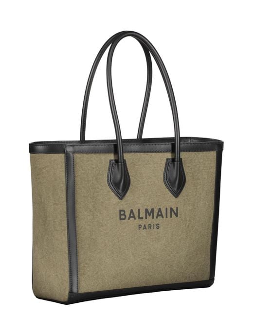 Balmain Natural Logo Lettering Tote Bag