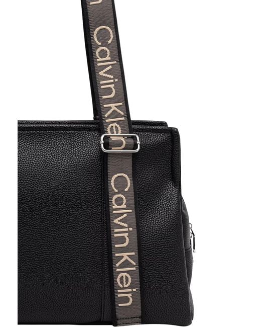 Calvin Klein Black Zippered Shoulder Bag