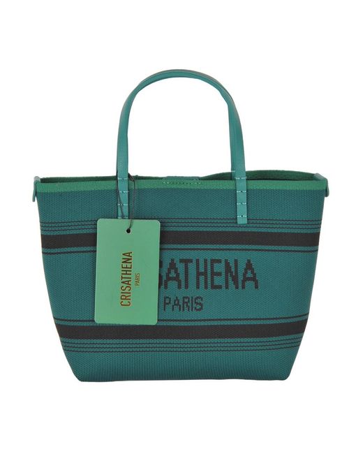 Crisathena Green Small Handle Shoulder Bag
