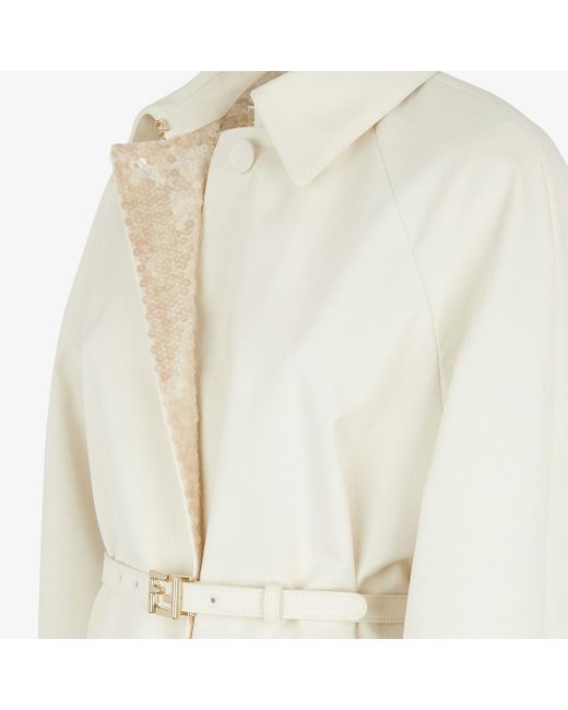 Fendi White Single-Breasted Overcoat