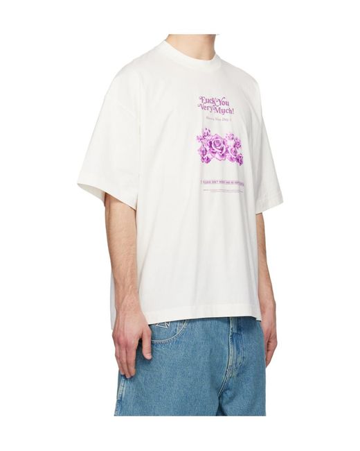 Vetements White Crew Neck Short-Sleeved T-Shirt for men