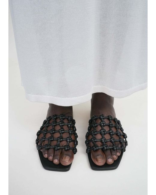 Totême Black Totême Braided Bandeau Sandals