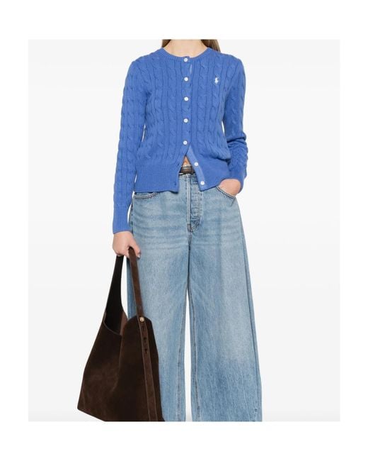 Polo Ralph Lauren Blue Cable-Knit Cardigan