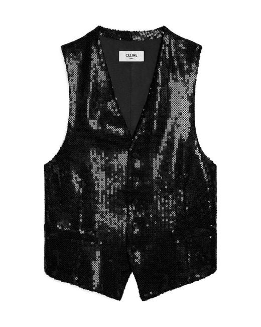 Céline Black Embroidered Waistcoat