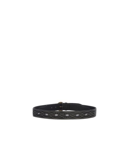 Pinko White Cut-Out Detailed Buckled Belt