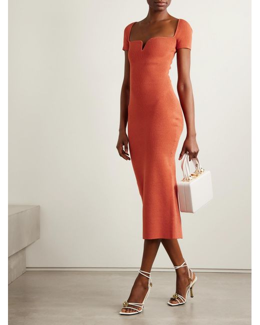 Galvan Red Short Sleeve Dress