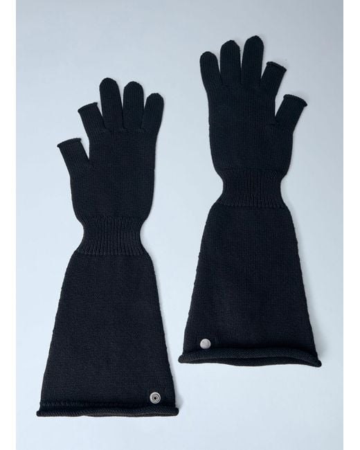Rick Owens Blue Five-Finger Gloves for men