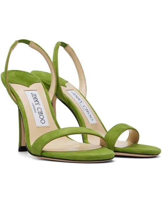 Jimmy Choo Green Jenn 100 High-Heeled Sandals