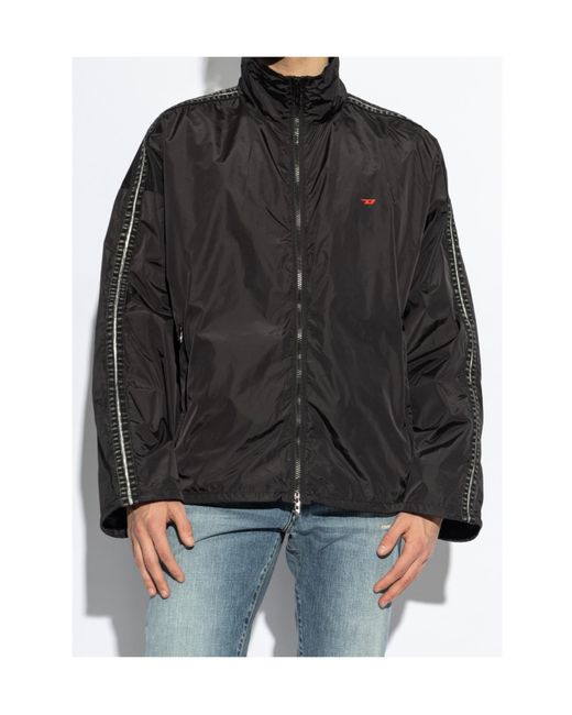 DIESEL Black J-Caron High Neck Track Jacket for men