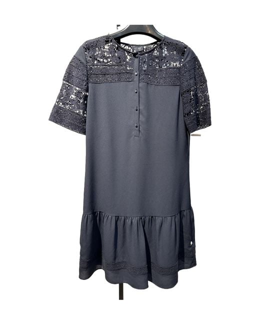 Armani Jeans Blue Round-Collar Short-Sleeve Dress