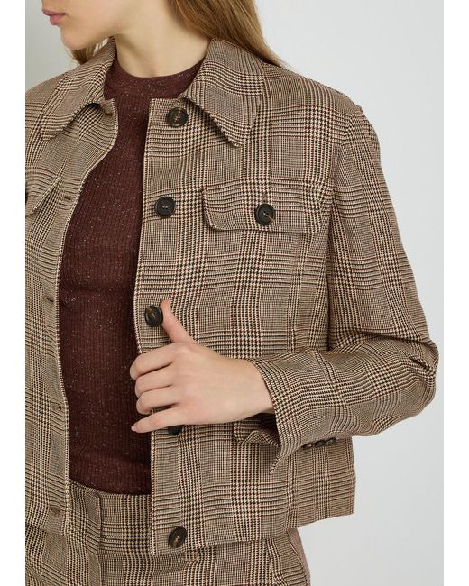 Brunello Cucinelli Brown Houndstooth Jacket