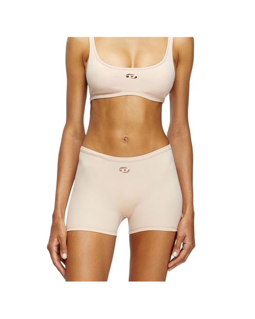 DIESEL Natural Chelsea-Utlt Logo Cut-Out Sports Bra