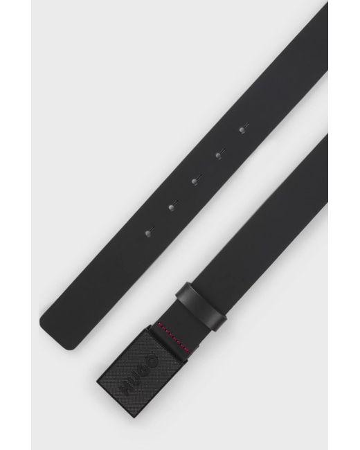 Boss Black Belt With Plaque Buckle for men