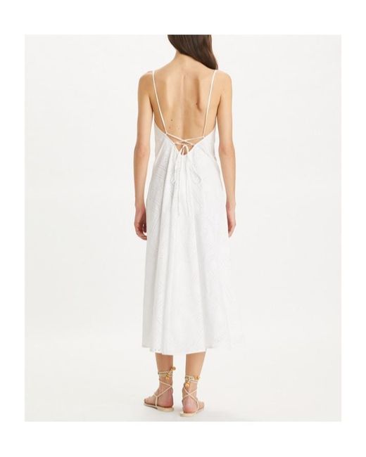 Tory Burch White Strapped Midi Dress