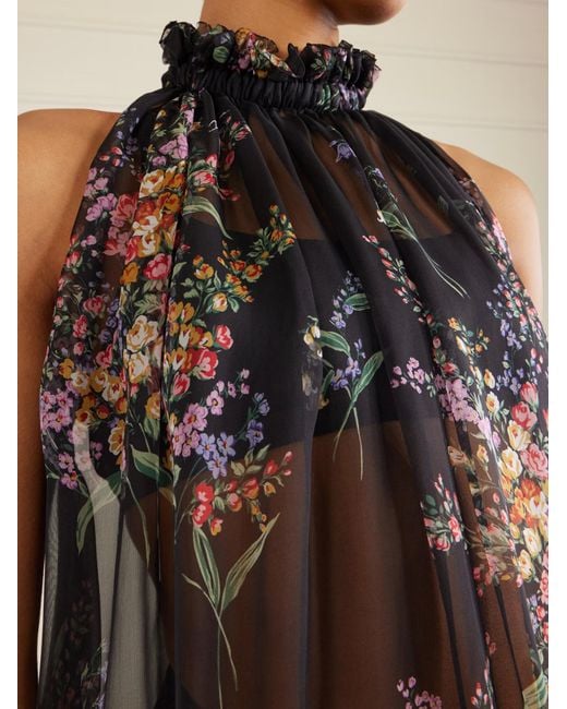Dolce & Gabbana Black Floral Motif Dress