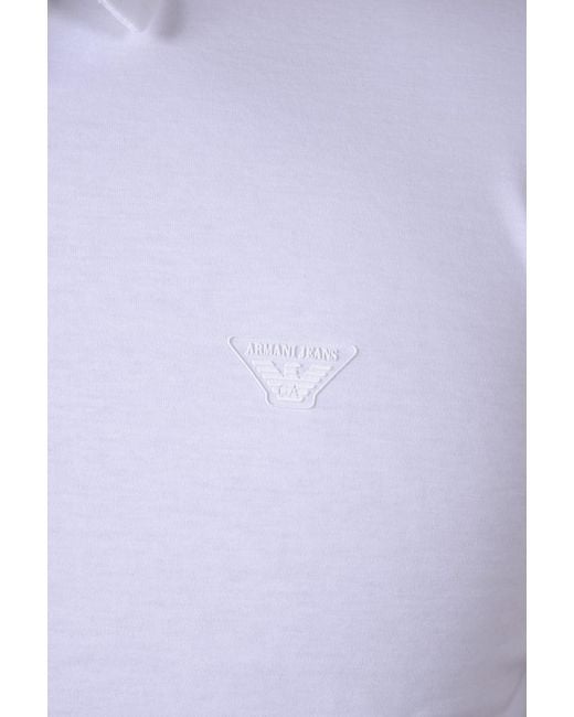 Armani Jeans White Logo Slim Polo Shirt for men